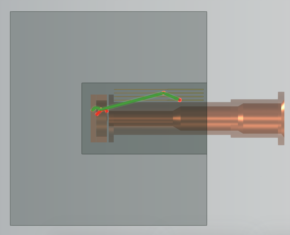 Figure A.18: A 238 U decay from electronics card 2 that survives the legacy energy-binned X-ray cuts. The event deposits approximately 3.7 keV in the fiducial region and is the single 238 U survivor in the combined 24-isotope–card production. The display is retained as a mechanism diagnostic; its legacy crop and rendering do not define the quantitative result.